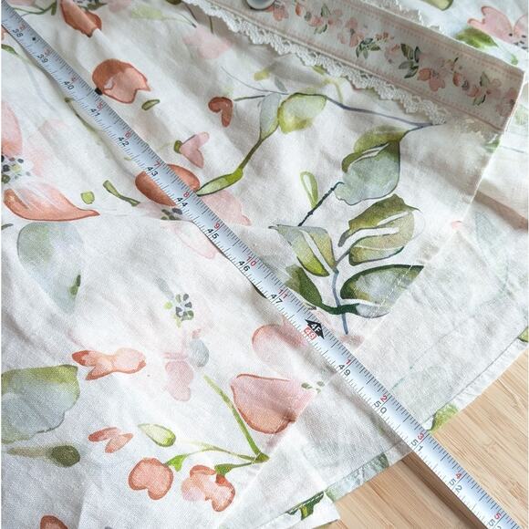 NWT Caroline Constas White Floral Print Long Sleeve Midi Maxi Linen Dress, sz M - Picture 6 of 8